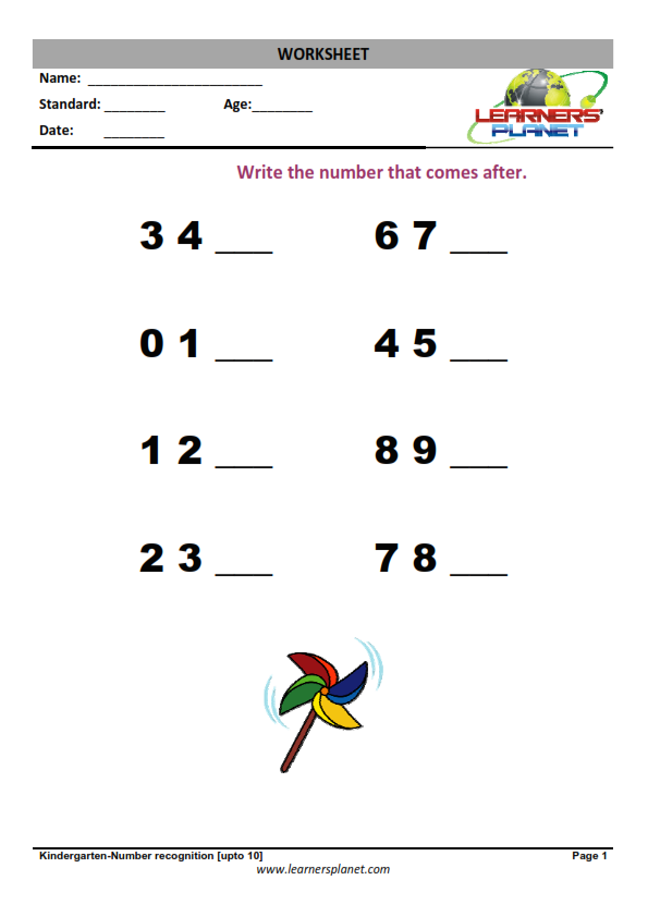 Introductory Kindergarten Math Worksheets PDF
